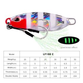 Long Throw Submerged Metal Decoy Fishing Gear (Option: Color C-20G)